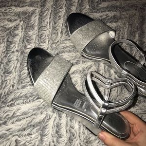 Silver inch heels
